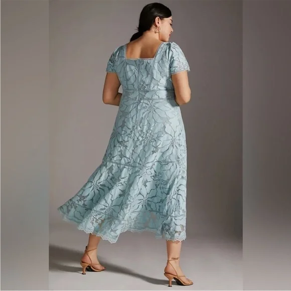 Anthropologie By AnthropologieSlim Lace Maxi Dress in Blue Size 18W